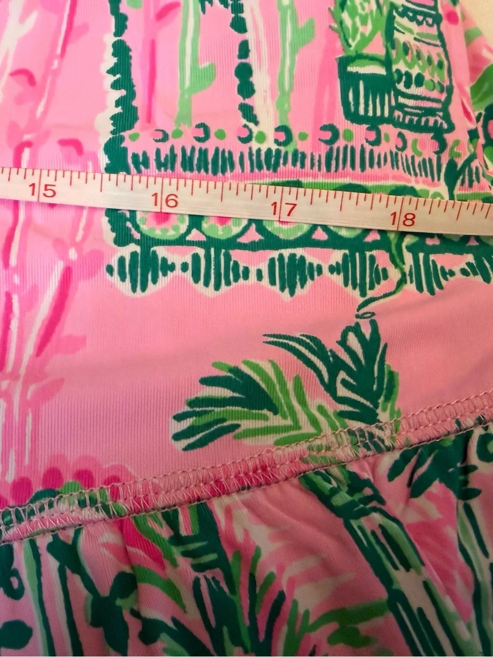 Lilly Pulitzer Fern Luxletic Ruffle Skort M Always Worth It Pink Green Palm